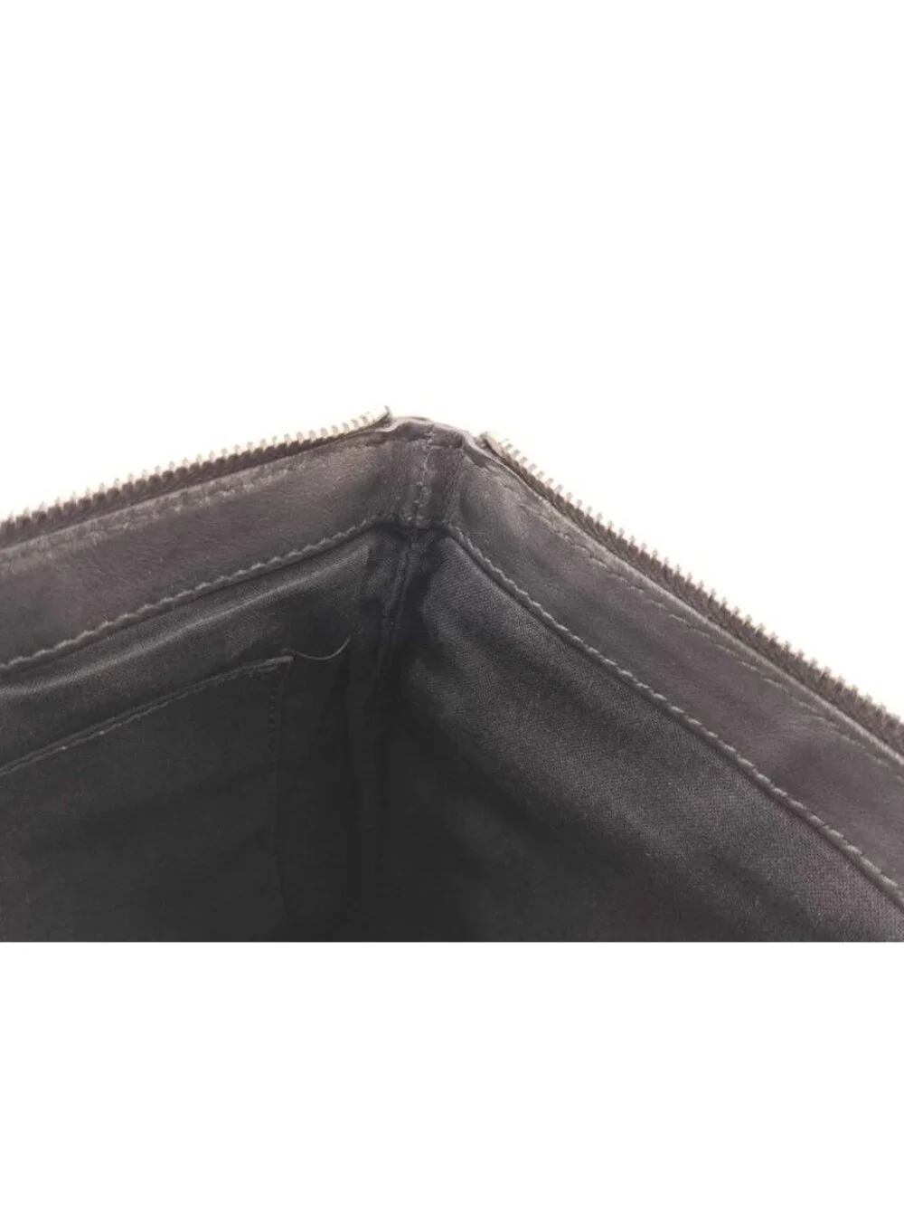 Balenciaga Clutch Navy Clip Black Leather Silver